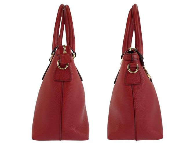 Gucci Leder Handtasche mit ineinandergreifendem Logo Rot - Ansicht 7