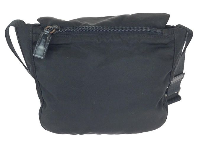 Borsa a Spalla in Nylon e Pelle Tessuto di Prada Nero - vista 2