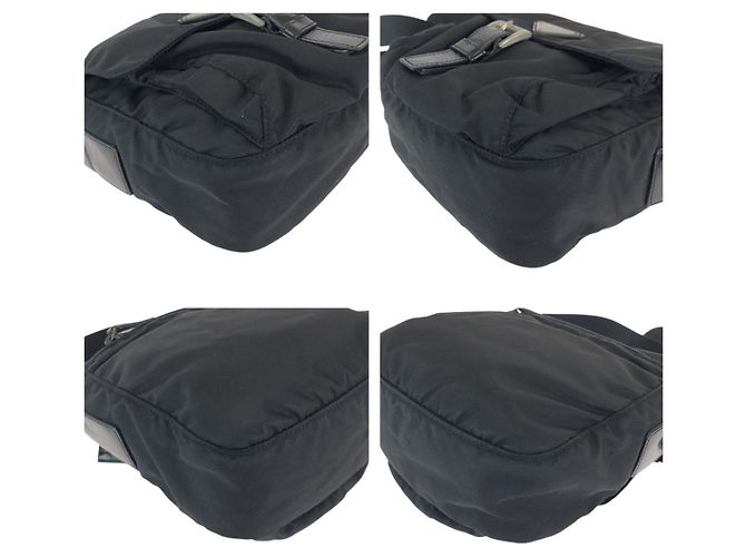 Borsa a Spalla in Nylon e Pelle Tessuto di Prada Nero - vista 3