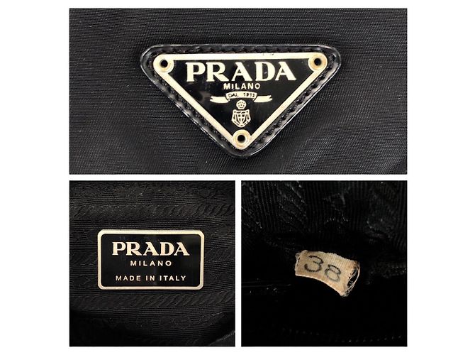 Borsa a Spalla in Nylon e Pelle Tessuto di Prada Nero - vista 4