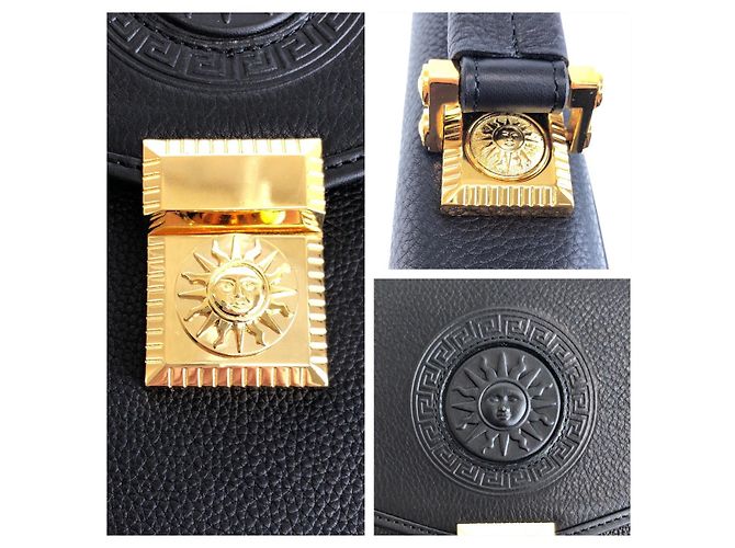 Pochette en cuir Sunburst de Versace Noir - vue 4