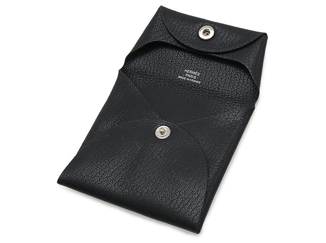 Monedero Bastia de cabra negra de Hermès Negro - vista 4
