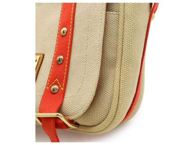 Sac à épaule en toile Antigua PM Louis Vuitton Marron Beige - vue 8