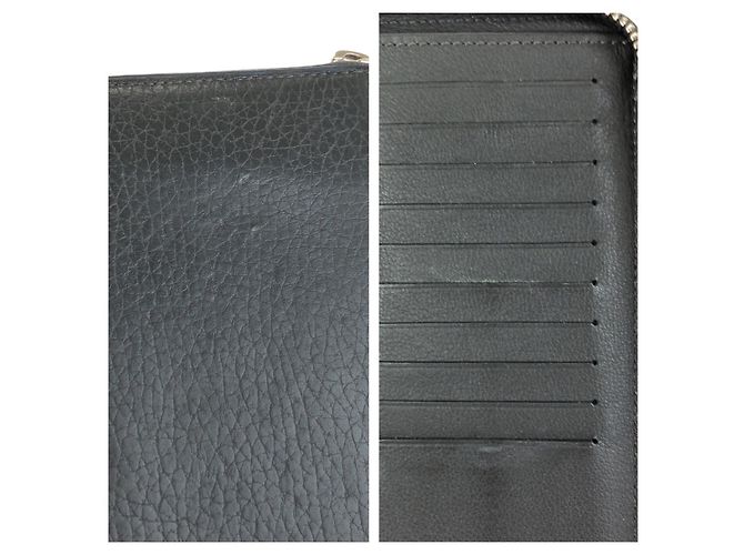 Louis Vuitton Leather Zippy Wallet Vertical Black - view 7