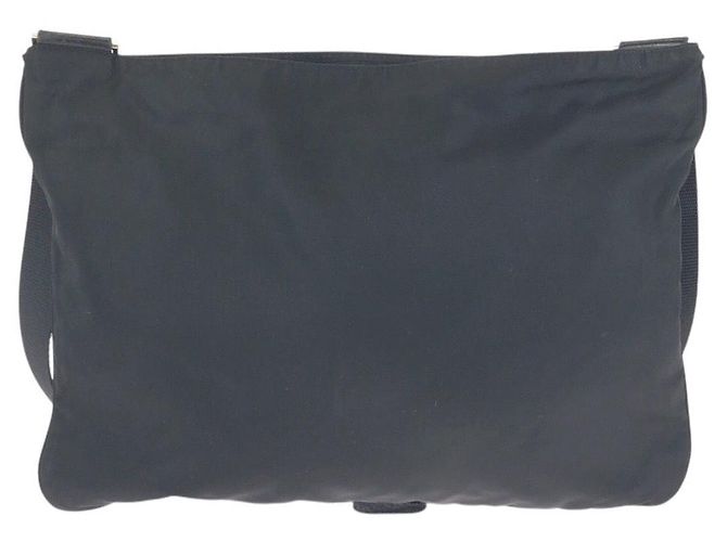 Bolsa de ombro em nylon tessuto com logo triangular Prada Preto - vista 2