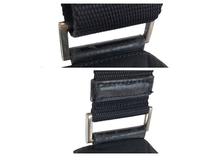 Bolsa de ombro em nylon tessuto com logo triangular Prada Preto - vista 4