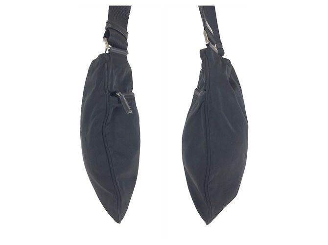 Bolsa de ombro em nylon tessuto com logo triangular Prada Preto - vista 7