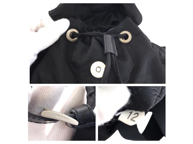 Prada Nylon Tessuto Logo Rucksack Schwarz - Ansicht 5