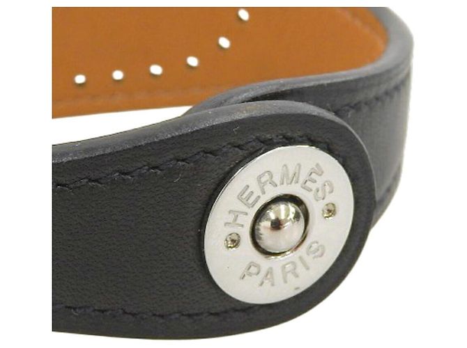 Bracciale in pelle Evelyne di Hermès Nero - vista 8