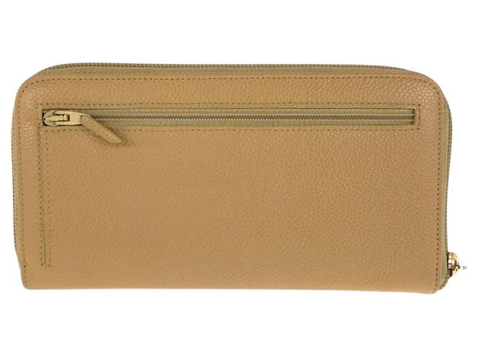 Portafoglio lungo Coco Mark in pelle di caviale Chanel Marrone Beige - vista 2