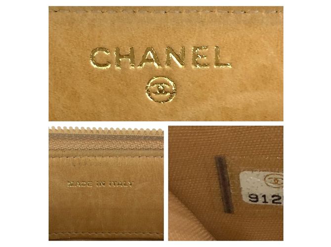 Portafoglio lungo Coco Mark in pelle di caviale Chanel Marrone Beige - vista 5