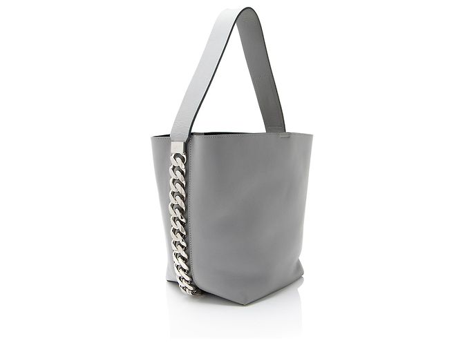 Bolsa bucket de couro Infinity com corrente Givenchy Cinza - vista 2