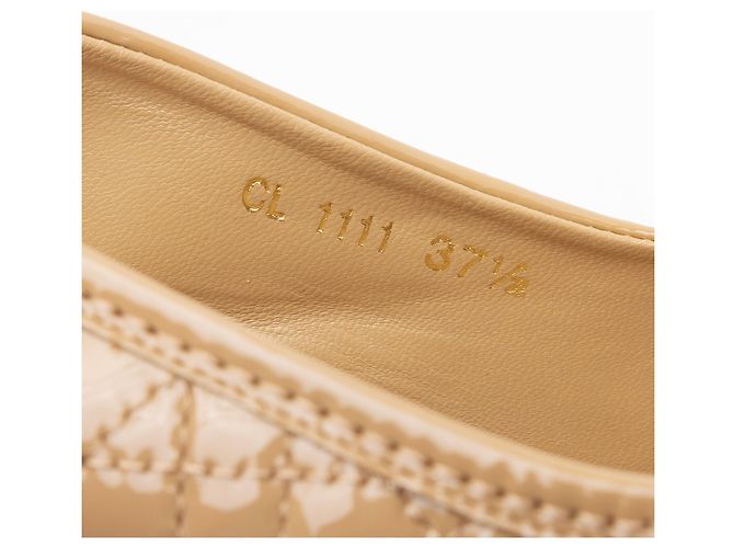 Espadrilles compensées en cuir verni Cannage de Dior - Taille 37.5 / 7.5 - vue 4