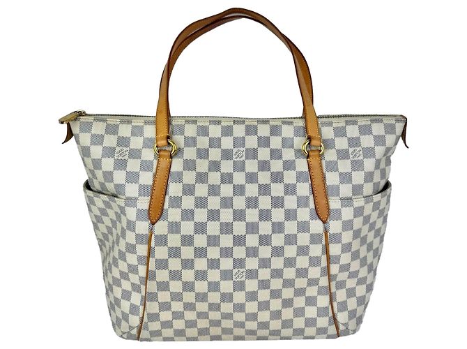Borsa a Spalla Louis Vuitton Totally GM Damier Azur Bianco - vista 2