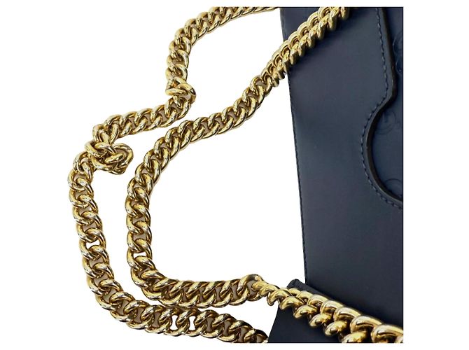 Padlock Borsa a spalla in pelle blu monogramma GG Supreme con piccolo lucchetto Gucci - vista 4