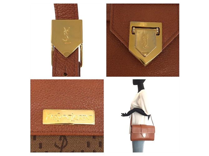 Borsa a Spalla in Pelle Yves Saint Laurent Marrone - vista 4