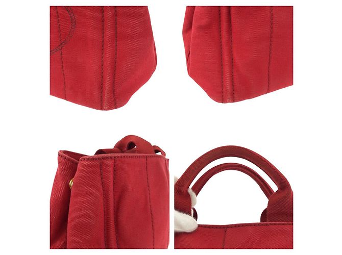 Prada Canapa Canvas Tote Bag Rot - Ansicht 6