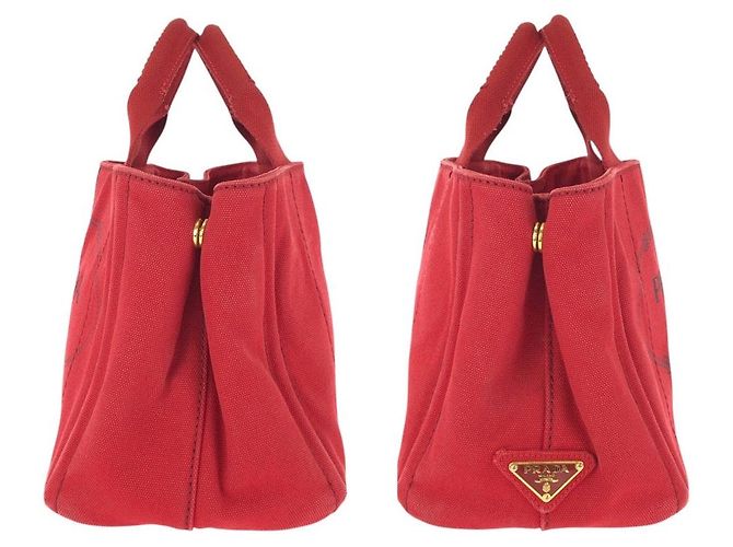 Prada Canapa Canvas Tote Bag Rot - Ansicht 8