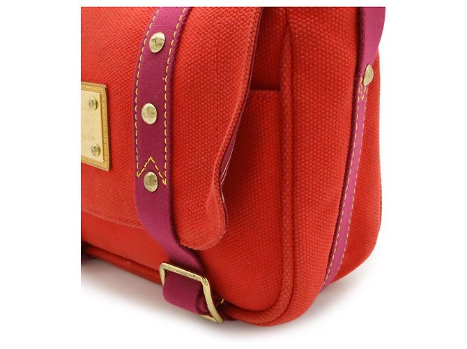 Borsa a Spalla Antigua PM in Tela Louis Vuitton Rosso - vista 8
