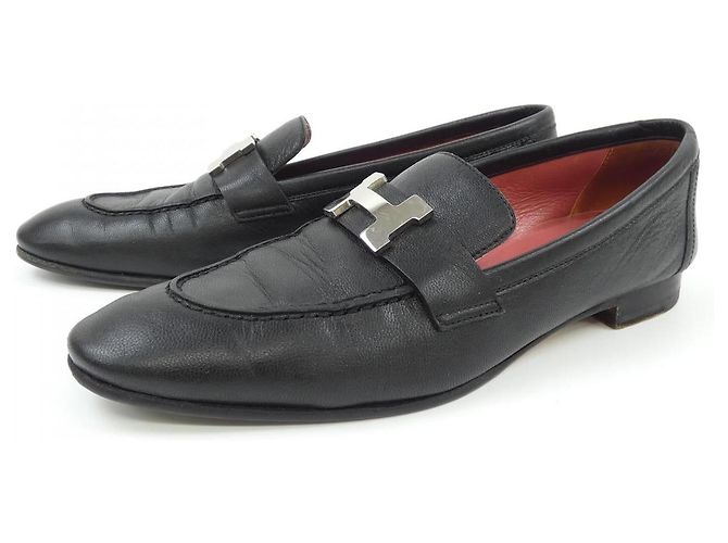 Hermès Hermes Lederschuhe Schwarz - Ansicht 3