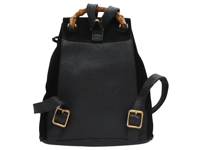 Gucci Gucci bamboo daim mini Nero - vista 2