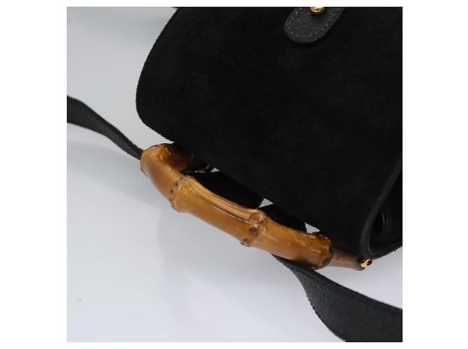 Gucci Gucci bamboo daim mini Nero - vista 7