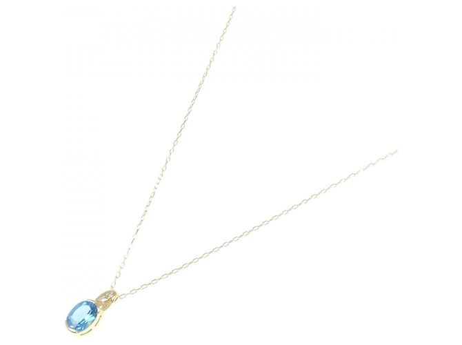 Autre Marque Collana in diamante con topazio blu Au750 D'oro - vista 2