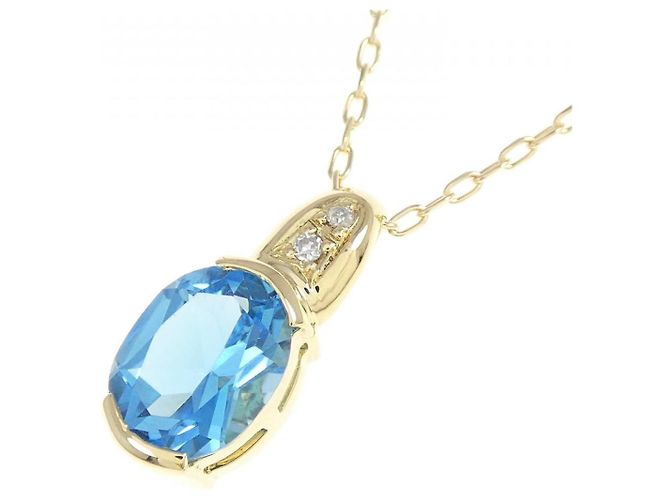 Autre Marque Collana in diamante con topazio blu Au750 D'oro - vista 3