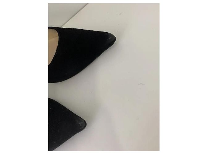 Décolleté Jimmy Choo in scamosciato nero a punta 12cm - vista 5