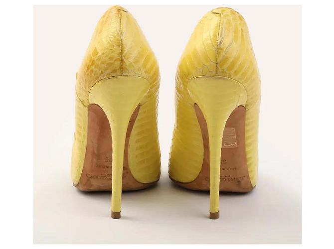 Jimmy Choo Anouk 120 Stiletto Pumps aus gelbem Pythonleder - Ansicht 4