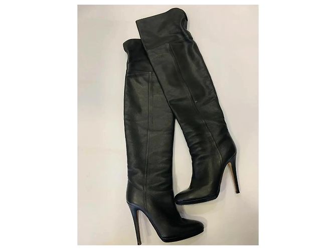 Stivali Jimmy Choo Sopra il Ginocchio in Pelle Neri Nero - vista 2
