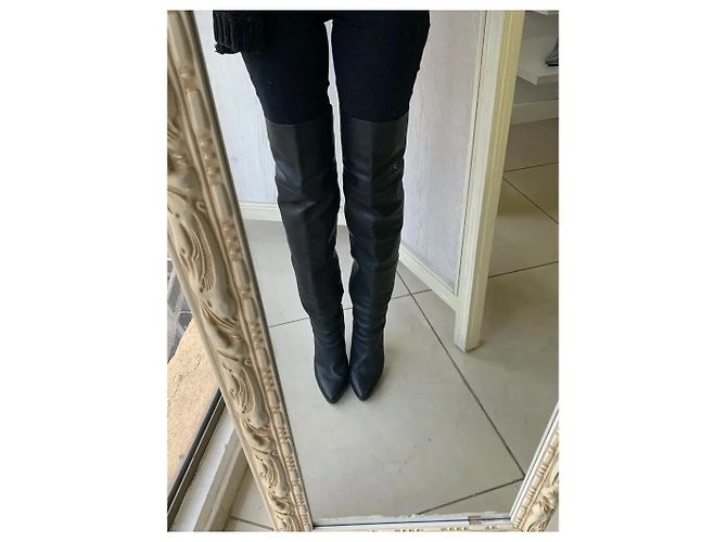 Stivali Jimmy Choo Sopra il Ginocchio in Pelle Neri Nero - vista 4