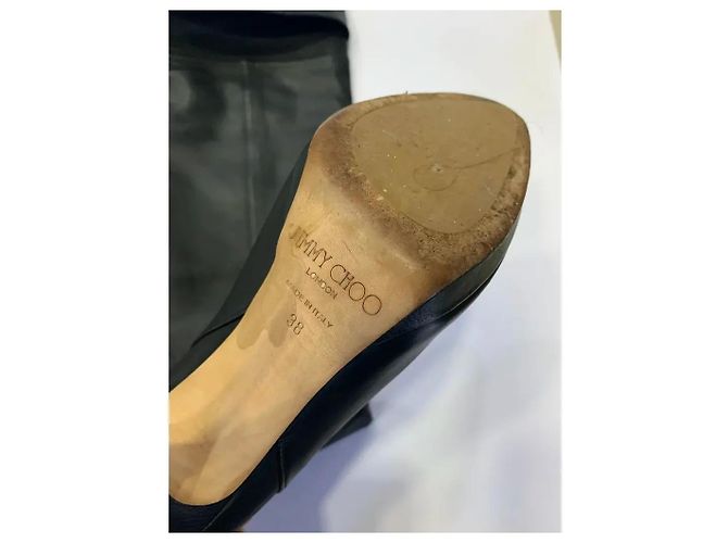 Stivali Jimmy Choo Sopra il Ginocchio in Pelle Neri Nero - vista 8