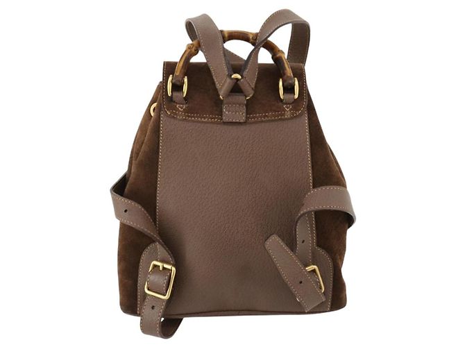 Gucci Gucci bamboo daim mini Marrone - vista 2