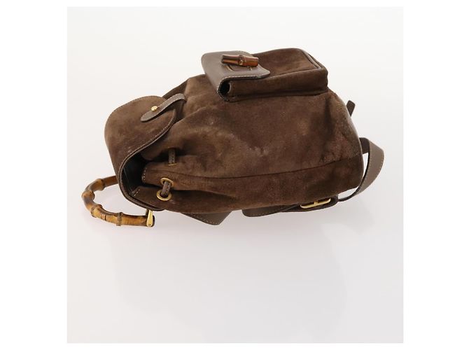 Gucci Gucci bamboo daim mini Marrone - vista 4