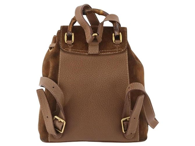 Gucci Gucci bamboo daim mini Marrone - vista 2