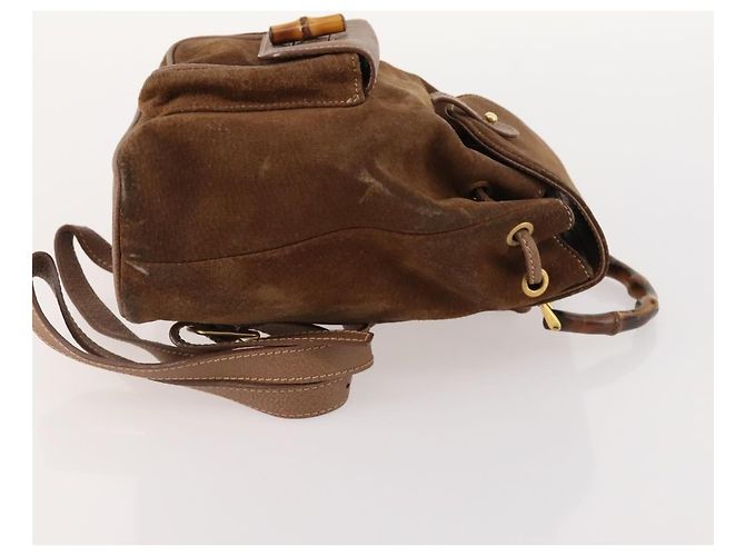 Gucci Gucci bamboo daim mini Marrone - vista 3