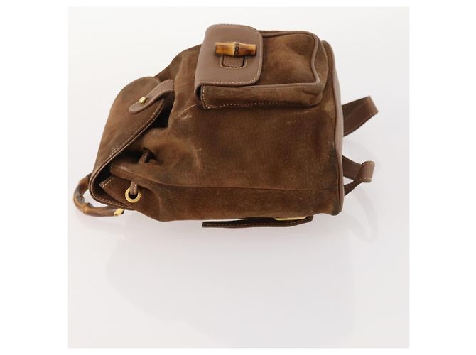 Gucci Gucci bamboo daim mini Marrone - vista 4