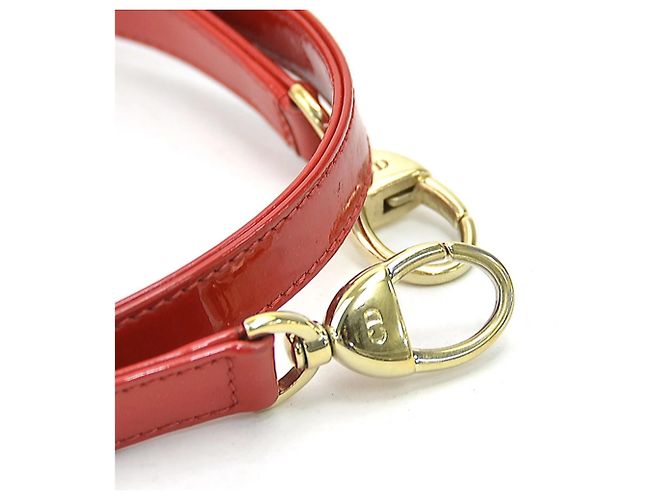 Borsa a mano in pelle verniciata rossa Christian Dior - vista 10