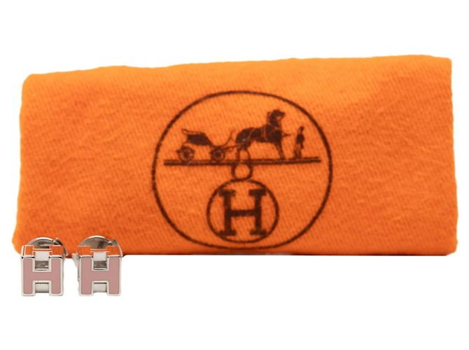 Brincos H-Cube Cage d'H da Hermès Prata Rosa - vista 3