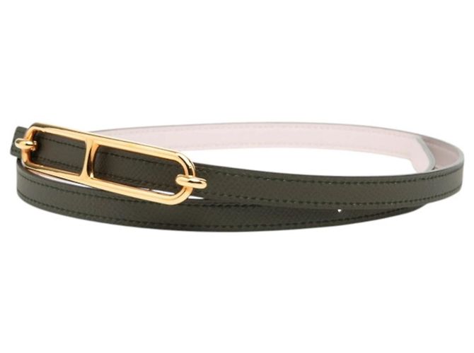 Cinturón reversible para mujer Hermès Rosa Verde oscuro - vista 2