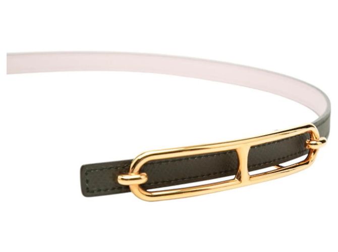 Cinturón reversible para mujer Hermès Rosa Verde oscuro - vista 3
