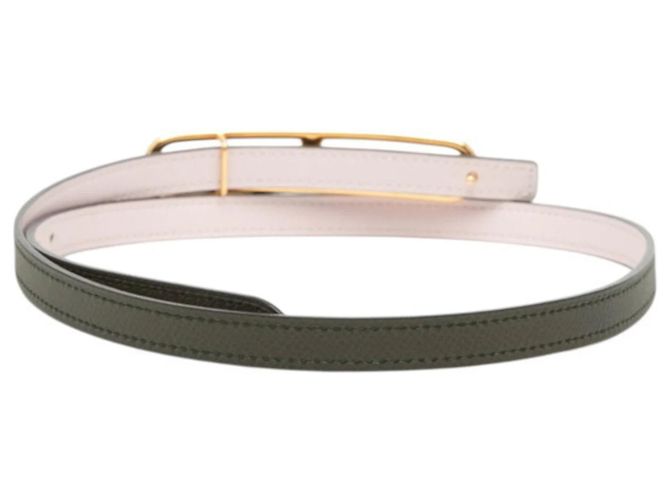 Cinturón reversible para mujer Hermès Rosa Verde oscuro - vista 4