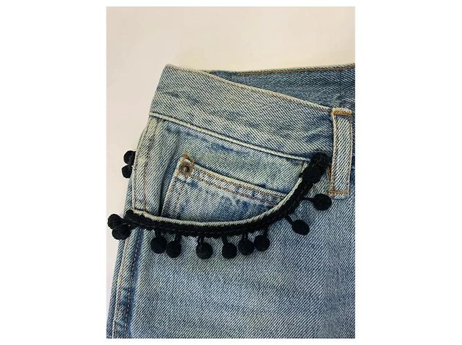 Jeans Marc Jacobs in Cotone Blu con Pompon - vista 3