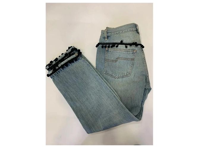 Jeans Marc Jacobs in Cotone Blu con Pompon - vista 4