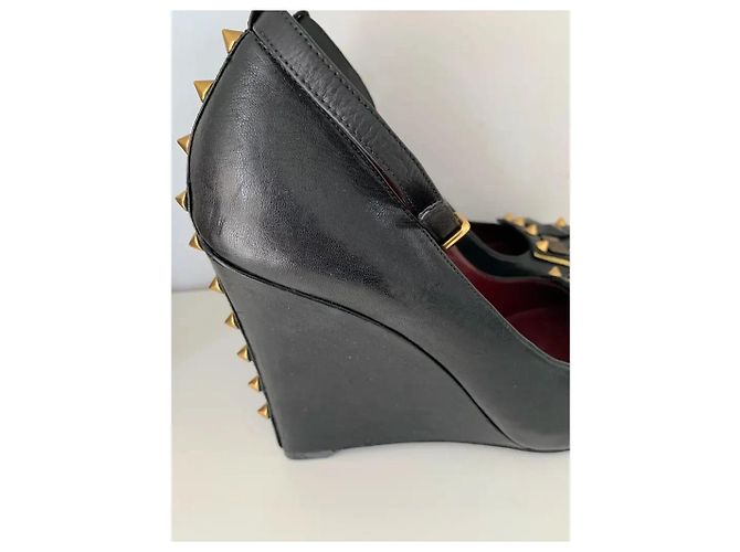 Marc by Marc Jacobs Keilsandaletten Schwarz Leder mit Nieten - Ansicht 5
