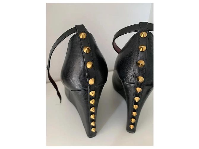 Marc by Marc Jacobs Keilsandaletten Schwarz Leder mit Nieten - Ansicht 6