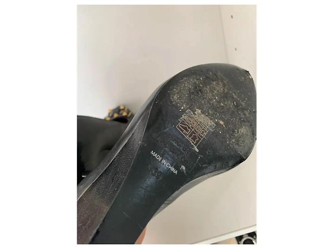 Marc by Marc Jacobs Keilsandaletten Schwarz Leder mit Nieten - Ansicht 8