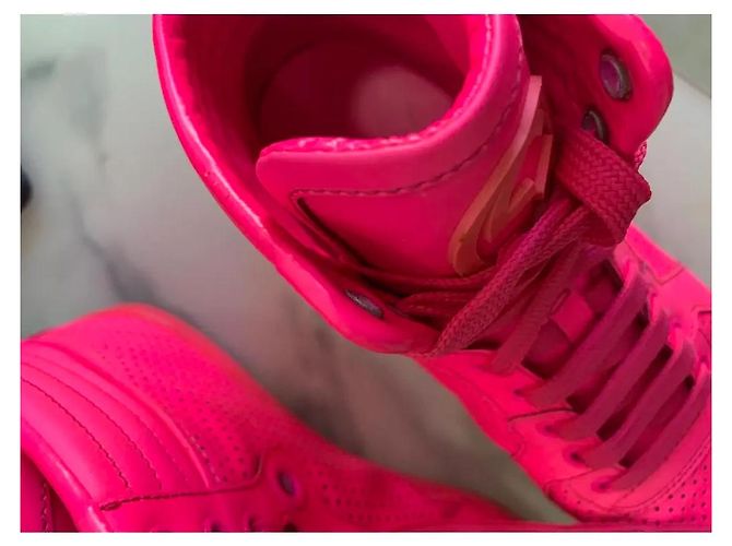 Zapatillas altas Gucci Coda rosa neón de piel - vista 4