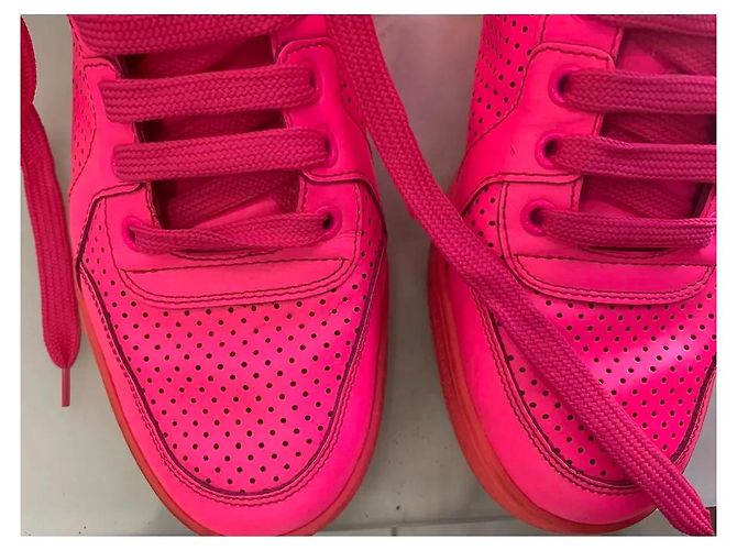 Zapatillas altas Gucci Coda rosa neón de piel - vista 5